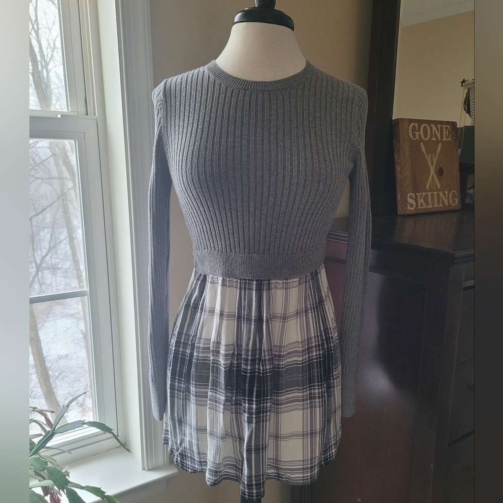 SOLD☆MaternityGray/Plaid Ribbed Sweater